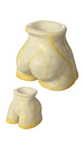 Yellow and orange gradient body-form concrete ashtray, large and mini sizes